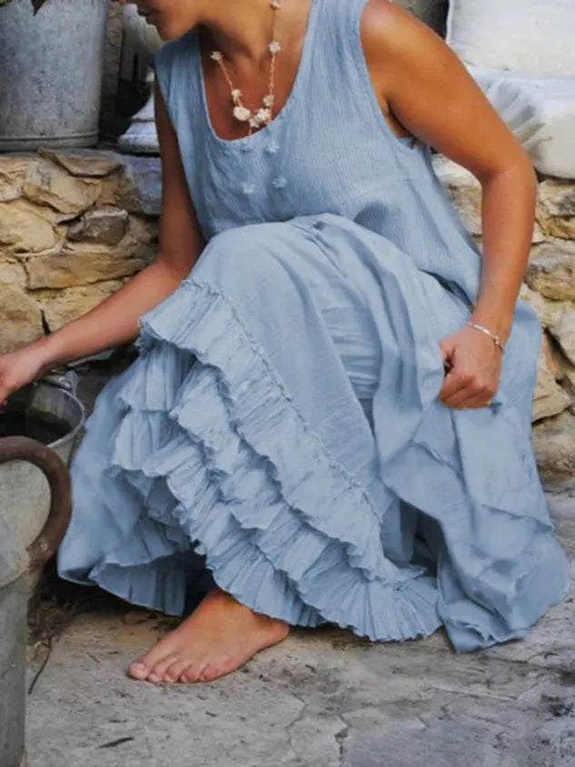 Casual Sleeveless Round Neck Dress