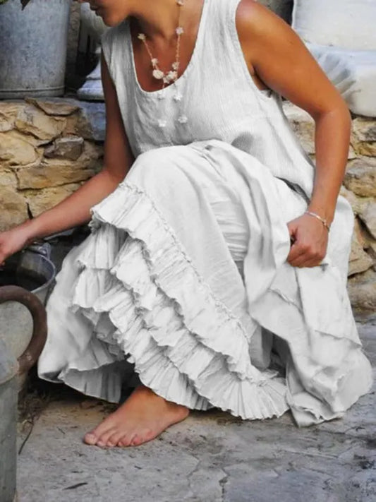 Casual Sleeveless Round Neck Dress